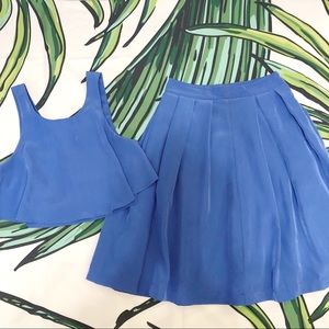 LULU’S Two-Piece Set: Flouncy Blue Skirt and Top